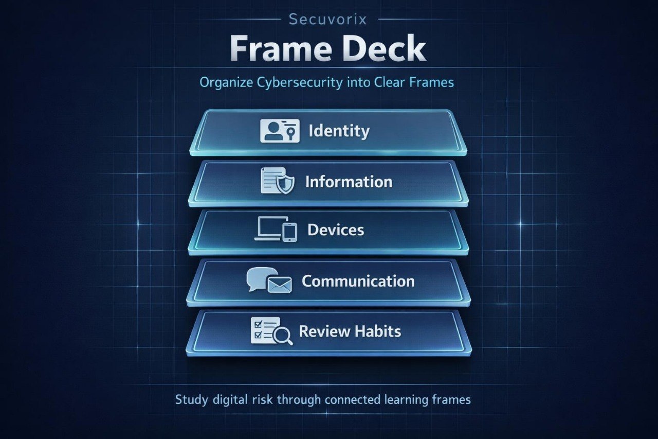 Secuvorix Frame Deck diagram on a dark blue background