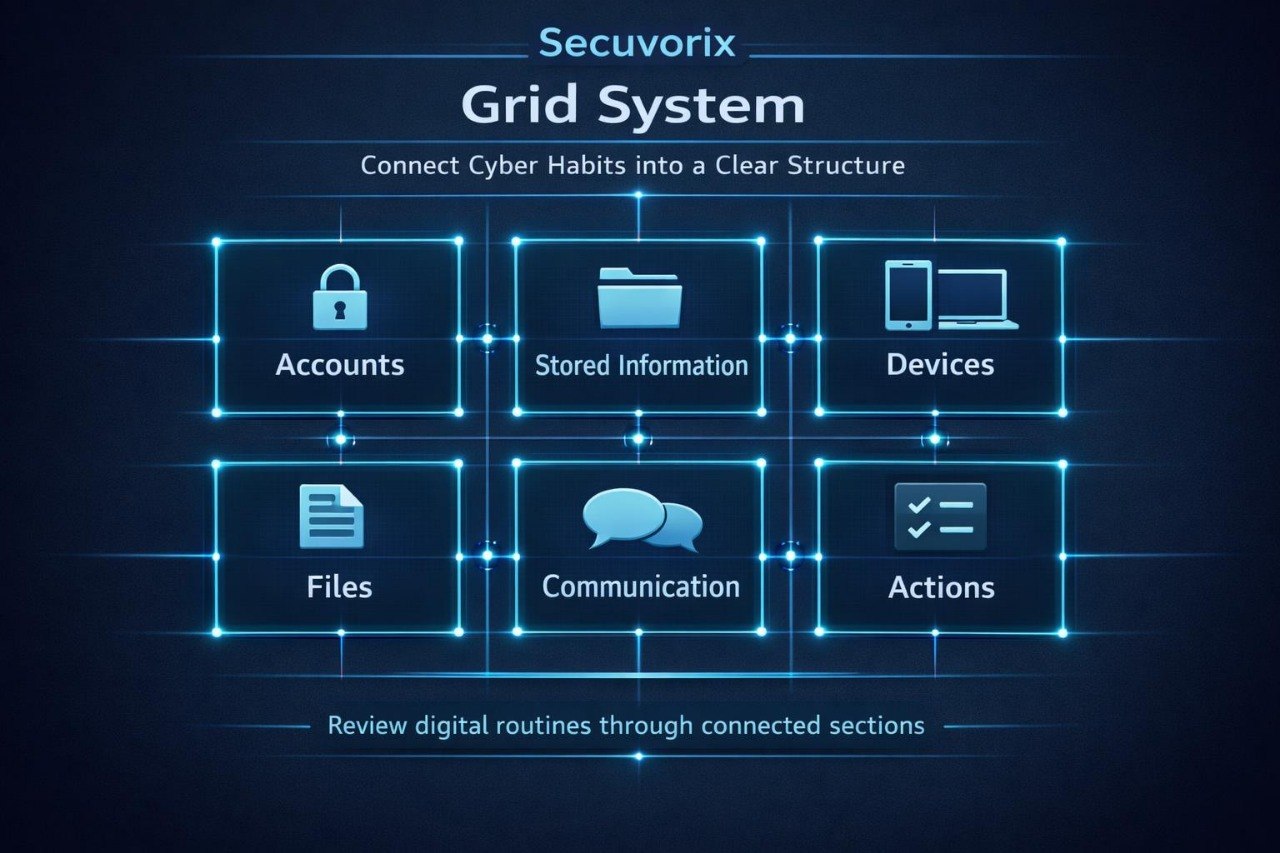 Secuvorix Grid System diagram on a dark background